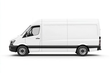 Delivery Van blank mockup with copy space and space for logotype realistic isolated on white background. Commercial Vehicle. Cargo Van. Blank Van for design. Delivery Van. Realistic Delivery Van.