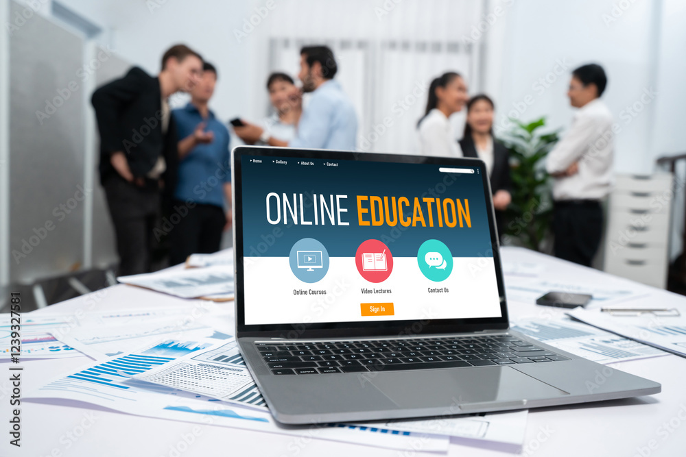 Aufkleber E-learning website with brisk sofware for student to study online on the internet network