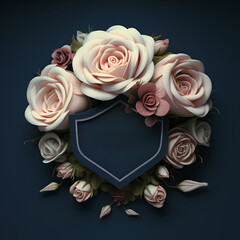 background with roses and frame