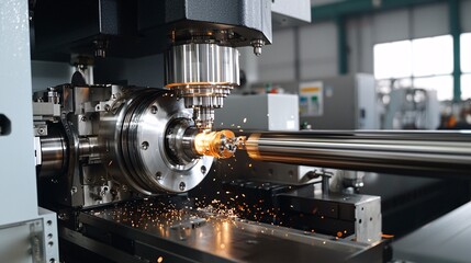 Naklejka premium manufacturing engineering precision machining enhances efficiency with innovative machinery and quality processes.