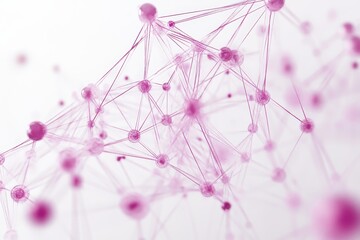 Abstract pink wireframe network on a white background