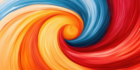 Fototapeta premium Happy Valentines Day background, Vibrant abstract art featuring swirling colors of red, orange, yellow, and blue, creating dynamic and energetic visual experience