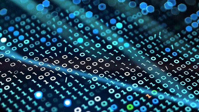 Abstract representation of binary data in digital format.