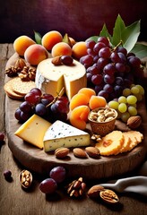 elegant luxurious cheese arrangement colorful crackers delightful presentation taste experience, appetizer, artistic, board, brie, catering, crunchy