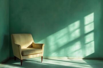 Sunlight filtering through a window illuminating a vintage chair in a tranquil room