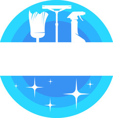 Round sign for cleaning and washing with tool design