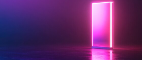 Futuristic Quantum Computer Emitting Vibrant Neon Light Display