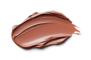 Creamy brown cosmetic product swirled on a clean surface for beauty application
