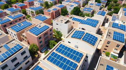 A captivating aerial view showcasing a vibrant city landscape.