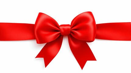 Fototapeta premium Red Tied Bow on a Clean White Background Perfect for Elegant and Polished Design Themes