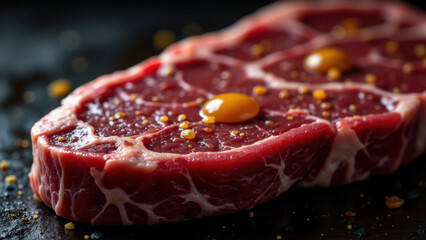 Obraz premium Juicy steak with a side of golden tallow.