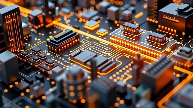 Close-up of a motherboard illustrating modern digital architecture.