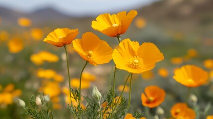 Stunning Orange Poppies in a Vibrant Field