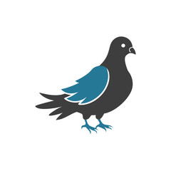Versatile Pigeon Silhouette Vector with Black and White Aesthetic.
