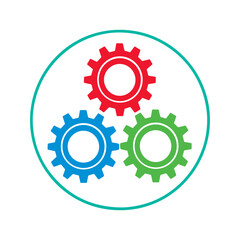 Gears vector icon.