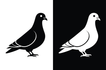 Pigeon Silhouette Vector  Perfect for Logos and Graphics