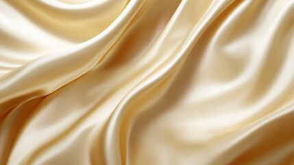 Obraz premium Creamy Gold Satin Fabric Texture - Luxurious Drape Background