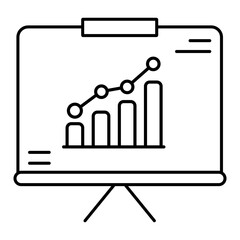 Data Analytics Presentation Icon, Business Intelligence and Big Data Symbol
