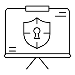 Cybersecurity Presentation Icon, Data Protection and Online Security Symbol