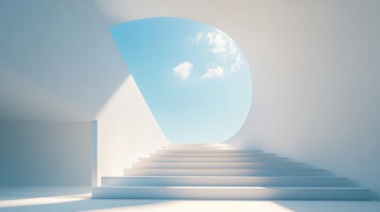 Modern Minimalist Staircase Design with Skylight