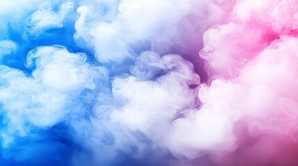 Fototapeta premium Colorful Smoke Clouds in Blue and Pink Shades for Backgrounds
