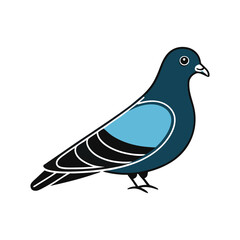 Download Pigeon Silhouette Vector Icon Crisp Black & White