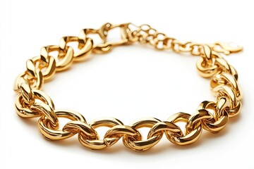 Obraz premium Gold bracelet isolated on white background