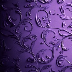 Abstract floral pattern on a purple background. 3d render illustration.
