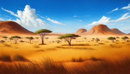 panorama savanah fashion drawing anime background