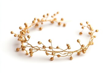 Fototapeta premium Gold hairband isolated on white background 