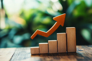 Perspective view of stock market growth business investing and data concept generated with AI