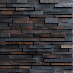 Black wood wall texture and background for interior or exterior design with copy space.