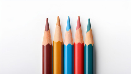Fototapeta premium four coloration pencils remoted on white historical past