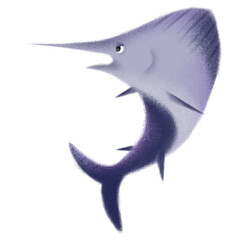 Cute Playful Marlin children's illustration