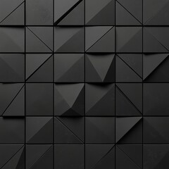 Abstract black background with triangles. 3d vector illustration. Design element.
