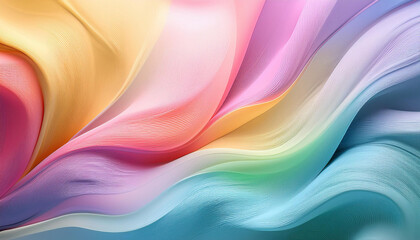 pastel flowing waves abstract background light and airy texture with rainbow colors