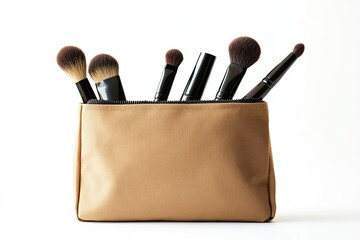 Makeup bag isolated on white background