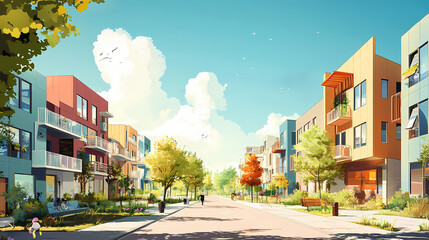 Innovative urban residential strategies: how emerging architectural technologies influence community development and local living standards. Time Period Influence. Illustration