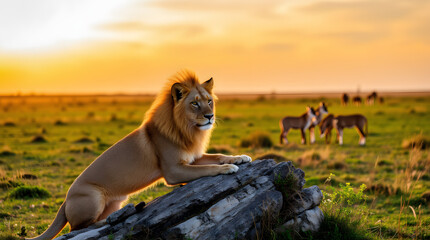 Obraz premium lion on a rock