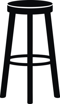 recommend clip art: Minimalist black stool vector illustration for furniture design, bar stool silhouette