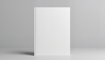 Blank book cover on gray background