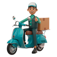 motoboy delivery 3d render