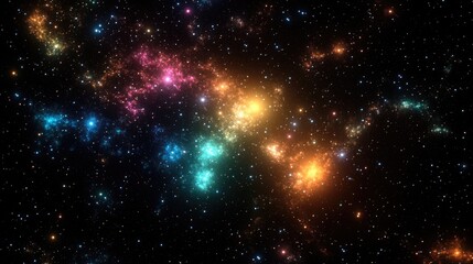 Fototapeta premium Galaxy Nebula Scene: Colorful Cosmic Vista.