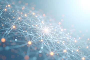 Abstract science background of connections web links and bokeh lights