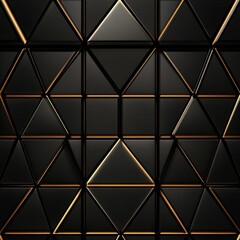 Abstract black background with golden triangles. Vector illustration. Eps 10.