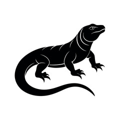 Elegant Komodo Dragon Silhouette Illustrations for Graphic Design