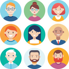Fototapeta premium set of people faces