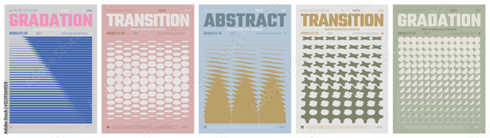 Poster transition brutalism form pastel color trendy poster, abstract geometric composition graphic in y2k 