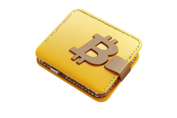 3D Cryptocurrency Wallet Icon Isolated and White Background