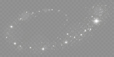 Bright glowing sparkles on a transparent background, resembling a starry or glittering effect.